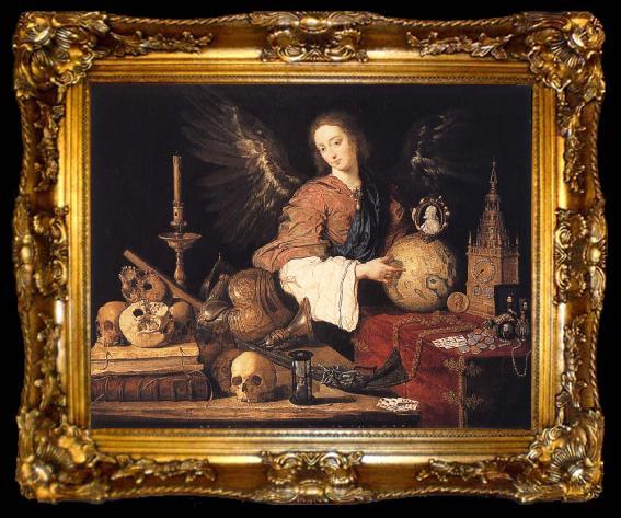 framed  PEREDA, Antonio de Allegory of vanity, ta009-2